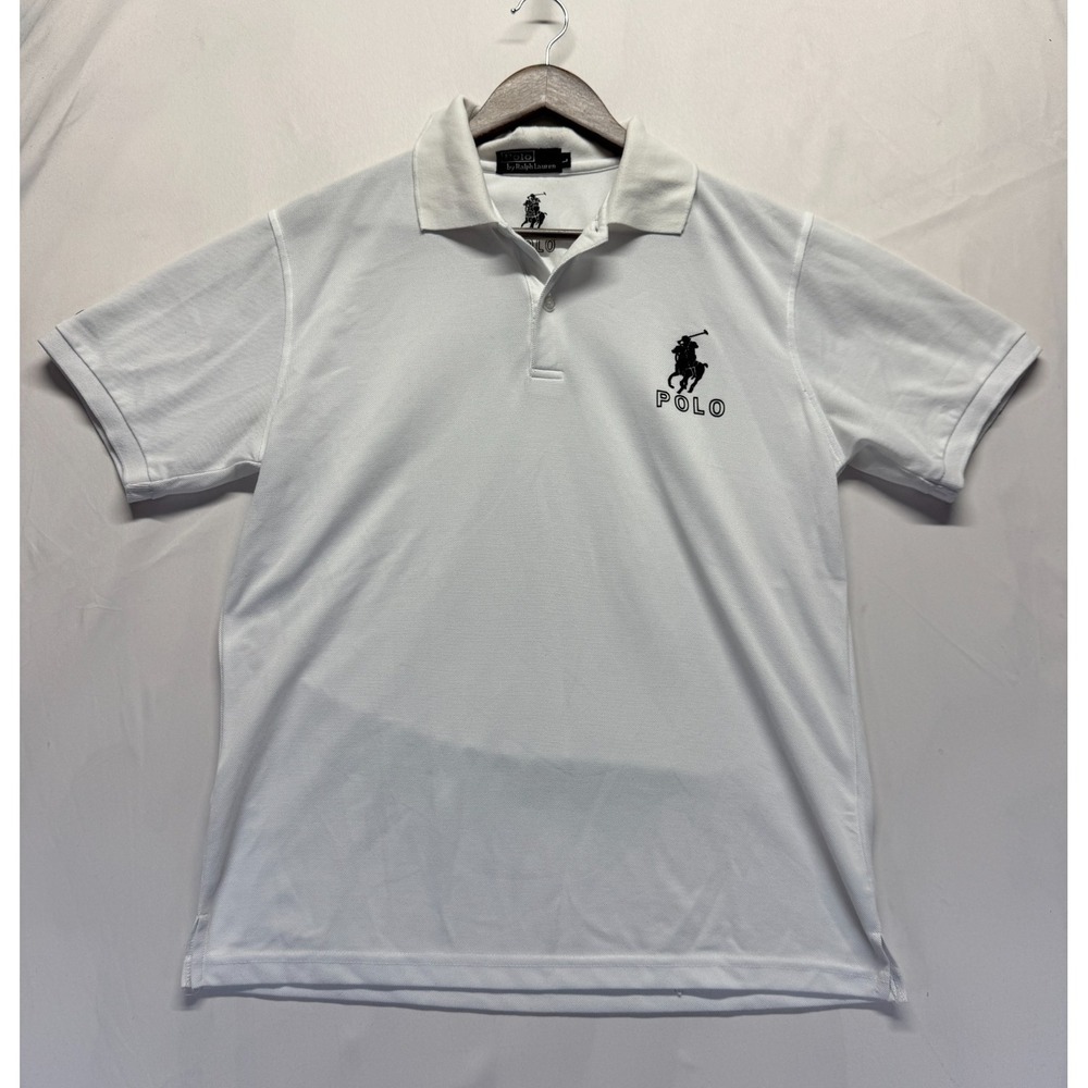 Polo Ralph Lauren Polo Shirt Mens Large White Pony Logo Cotton Golf Tennis